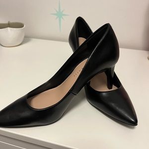 Black Pleather Pumps NEVER WORN